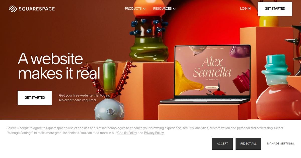 Squarespace screenshot