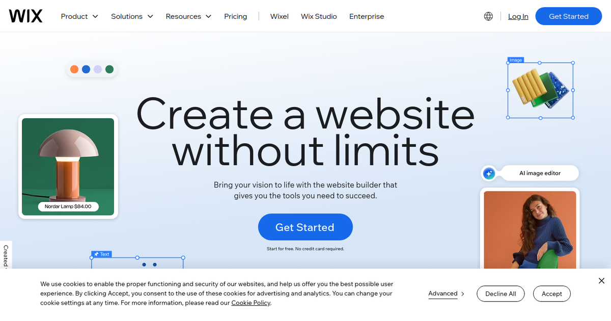 Wix screenshot