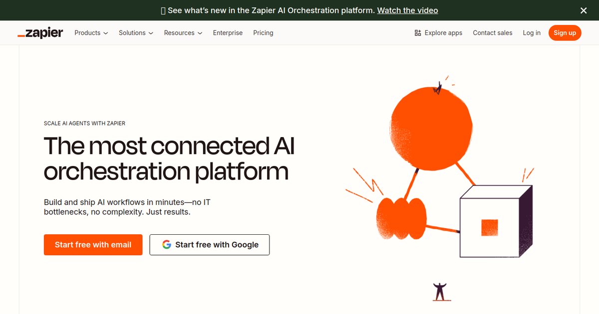 Screenshot of Zapier interface showing main dashboard